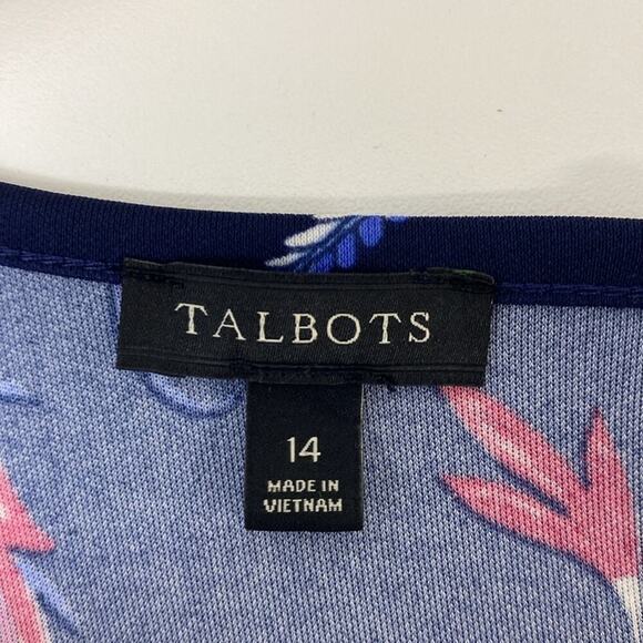 Talbots Jersey Knit Paisley Dress 14 Fit & Flare - Picture 7 of 12